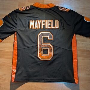 Nike On Field Cleveland Browns Baker Mayfield Jersey Youth Large Brown Limited